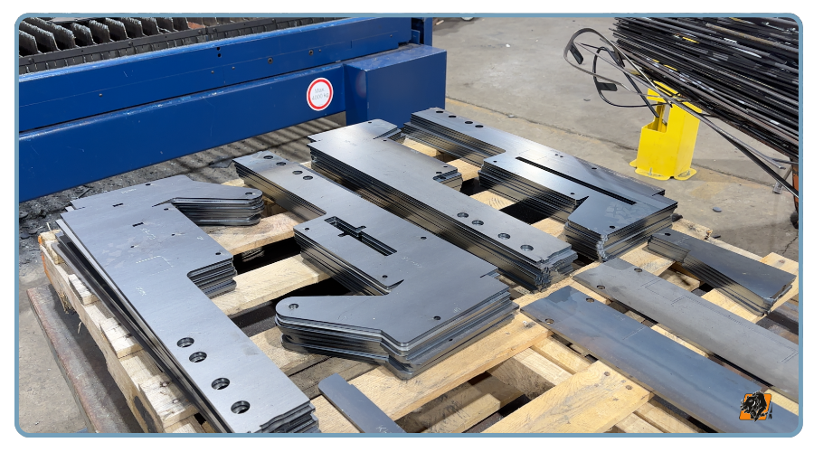 sheet metal that has been fabricated with a flat laser