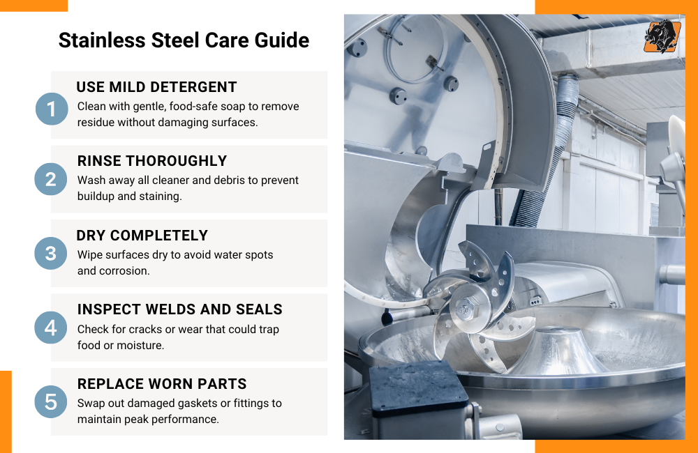 how to take care of stainless steal equipment