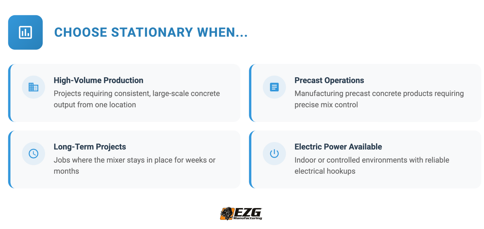 when to choose a stationary concrete mixer